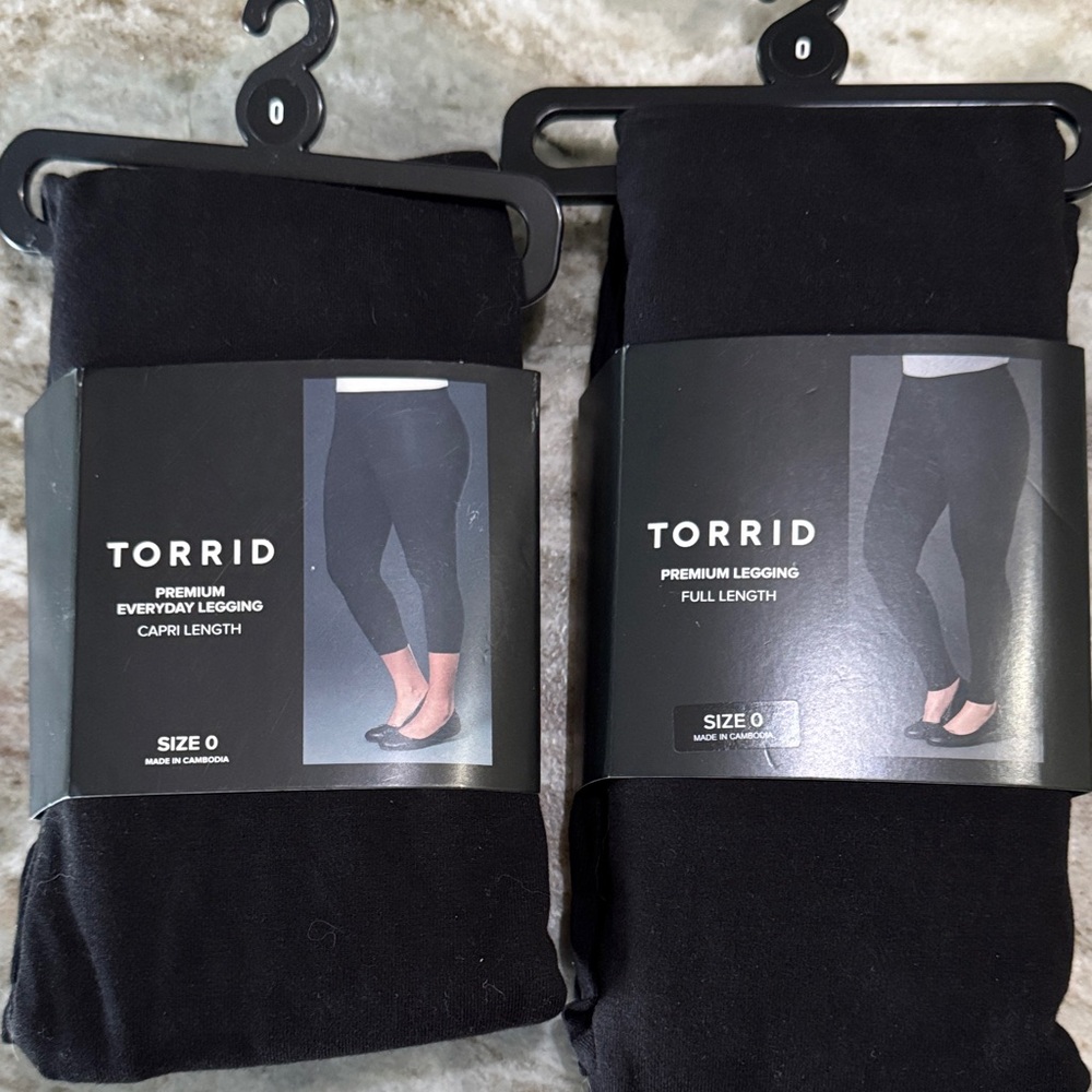 torrid Black Premium Everyday Leggings - Size 0 (Two Pairs)